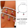 SHOWERORO 1pc Rhinestone Cherry Anklet fruit charm bracelet anklets for