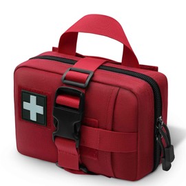 VIIDOO Ifak Pouch Rip Away Molle, Red Molle First Aid Pouch, Molle Ifak Pouch Rip Away, Tactical Duty Belt EMT Medical Pouches for Camping Hiking Travel