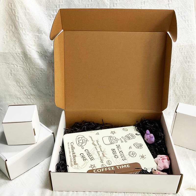 13x10x3 inch Shipping Boxes, White Corrugated Cardboard Box Literature Mailing