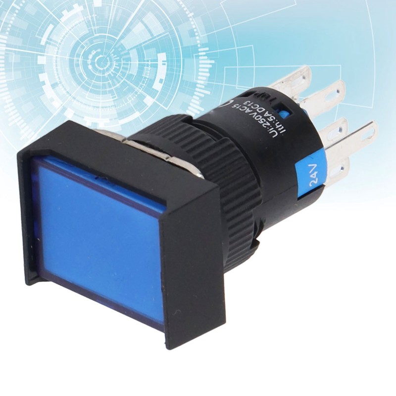 25Pcs Push Button Switch Self Locking AC DC 24V Accessory