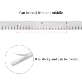 Kozelo Center Finding Ruler - [6 Inch] Tape Adhesive Aluminum Centering Ruler with Holes Fixed for Measuring Symmetry Wood Crafts Fabrics Use, from The Middle