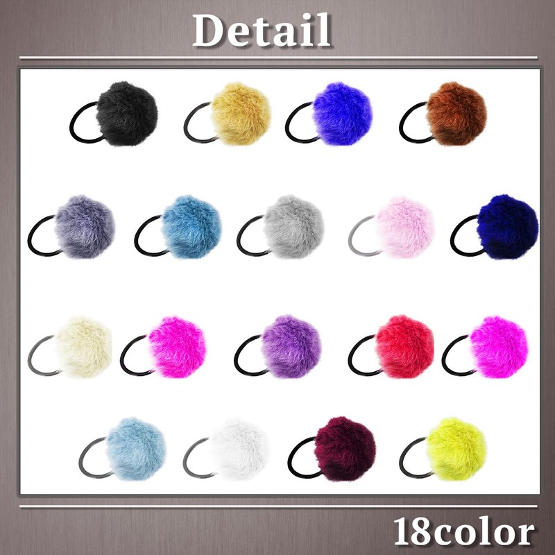 One Limitation HS002 Hair Rubber with Fur Bonbon Cute Plain