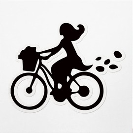 Decal Stickers of Bicycle Girl Premium Indoor (No Waterproof) Vinyl Decal Stickers for Laptop Phone Accessory Helmet Car Window Mug Tuber Cup Door Wall Decoration ANDVER3756221BL