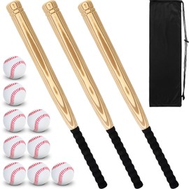Gemscream 13 Pieces Kids Foam Baseball Bat and Ball Set Includes 3 Pcs 27'' Safe T Ball Bat with 9 Pcs Soft Baseballs 1 Storage Bag for Hitting Indoor Outdoor Sport Gift Playing Game (Classic)