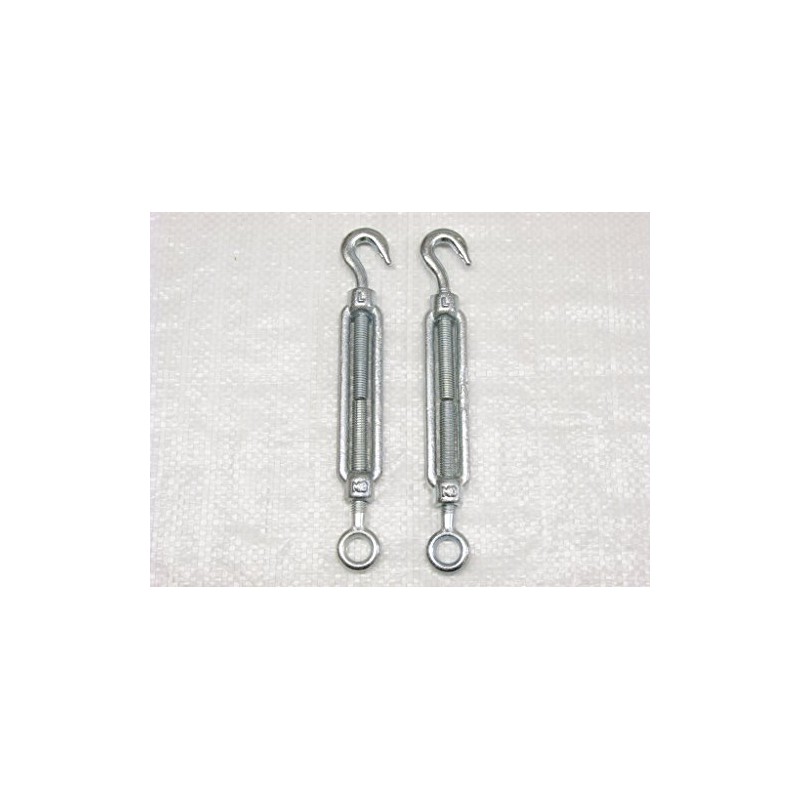 Hook to Eye Turnbuckle Galvanised Open Body Straining Screws x2
