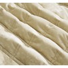 Chezmoi Collection Piers Beige Velvet Quilt Oversized King Set, 3-Piece