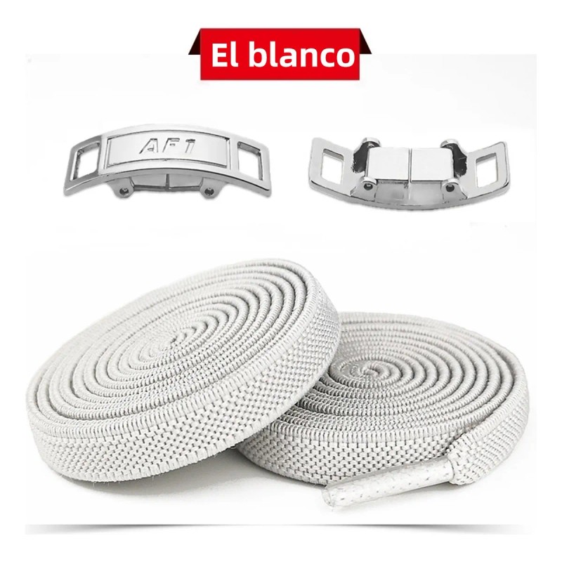 4 Pares Lazy Agujetas Sin Nudo Elásticas Hebilla