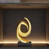 Estatua de resina dorada, moderna y abstracta, decoración del hogar