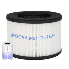 MOOKA Genuine True H13 HEPA Air Filters Replacement for M01 Purifier, Removes Dust, Smoke, Odor, Dander, Pollen, 1 Pack
