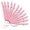 12pc Dermaplaning Face Razor Kit w/Scissor Comb, Peach Fuzz Grooming