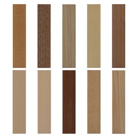 Wooden Bookmarks, Set of 10 Types, Natural Wood, Plain, Made in Japan, Solid Wood