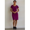 Fair índigo Vestido camisero de algodón orgánico con cuello redondo