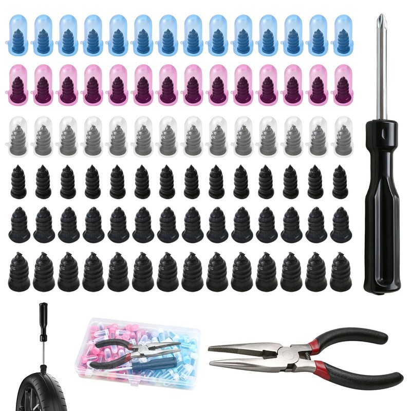 ZestEcho 86Pcs Tyre Repair Kit Rubber Nails Screws Puncture Tool