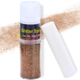 Body Glitter Spray for Hair Face,Shiny Glitter Makeup for Festival Music Clothes Glitter Hairspray Prom Party colorflu-Gold