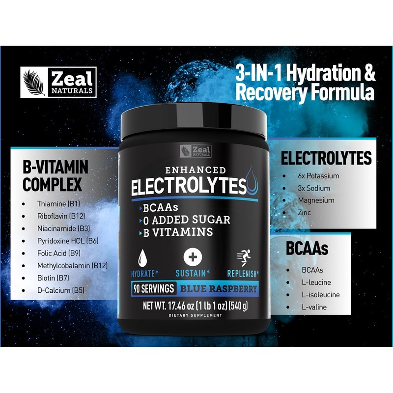 Zeal Electrolyte Powder - 90 Servings | Keto Electrolytes Powder