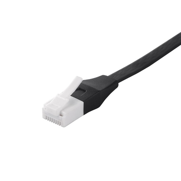iBUFFALO Split-Proof Ethernet Cable, Cat6A, Straight and Flat, blk