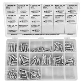 4LIFETIMELINES Stainless Steel Brake Caliper Bleeder Screw Assortment - SAE & Metric - Compatible with All Calipers, Clutch, and Suspension Systems - Prevents Corrosion for Smooth Performance