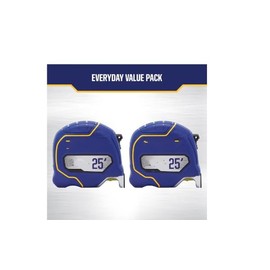 Professional Tape Measure, 25-ft Double-Sided Blade, Durable Housing with 80-ft Drop Protection, Value 2-Pack