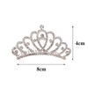QUUPY Small Rhinestone Crown Comb Mini Tiara Hair Clips Shiny
