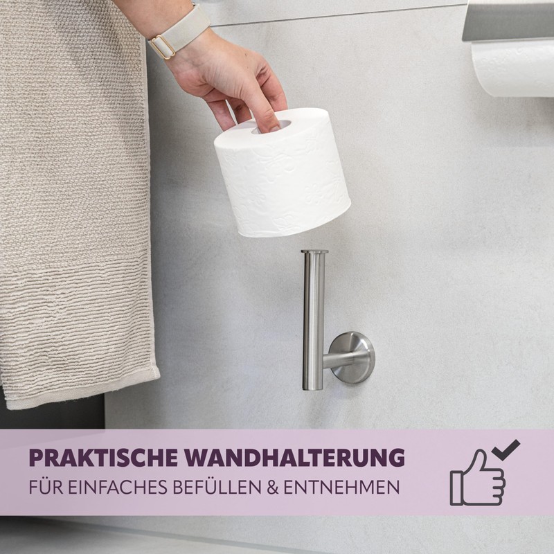 Piazza Bathroom Range 2 in 1 Toilet Roll Holder Stainless