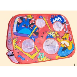 3-in-1 Bean Bag Toss Game Toy, Foldable Cornhole Board with Tic Tac Toe and Dartboard, Kids Outdoor Party Game, Ages 3+