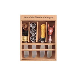Out of the Woods of Oregon Set of Four Rustic Spreader Knives - Western