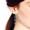 Triple Retro Open Star Link .925 Sterling Silver Dangle Earrings