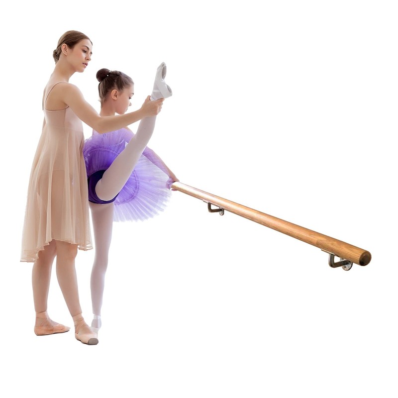 Ballet Barre 8 FT Long 2.0” Diameter Black Single Bar,