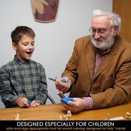 BeaverCraft Whittling Knife for Kids, Beginners - Safety Wood Carving Knife C1 Kid - Whittling Knives with Rounded Tip for Children, Entry-Level Carvers - Wood Carving Tools for Beginners, Boy Scout