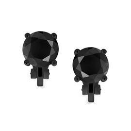 Traditional Classic 2Ct Brilliant Cut Round AAA CZ Solitaire Clip On Stud Earrings Yellow Gold or Silver Plated Non-Pierced Simulated Gemstone Jewel Colours Birthstone 8 mm, Brass Cubic Zirconia,