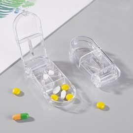 transparent pill cutting crop pill cutter case container 8ea