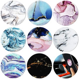 8 Pcs Phone Magnet Car Metal Plate Mount Metal Plate for Cell Holder Magnetic Car Mount Compatible with Magnetic Car Mounts Replacement Sticker(Marbling Style)