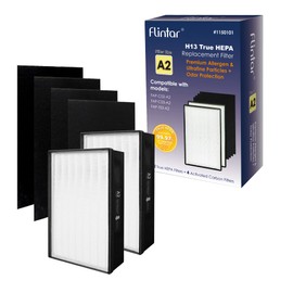 Flintar Type A2 True HEPA Replacement Filter, Made in TAIWAN, Compatible with Filtrete Room Air Purifier FAP-C02-A2, FAP-C03-A2, FAP-T03-A2, FAP-SC02L, Part # 1150101, Filter A2, 2-Pack