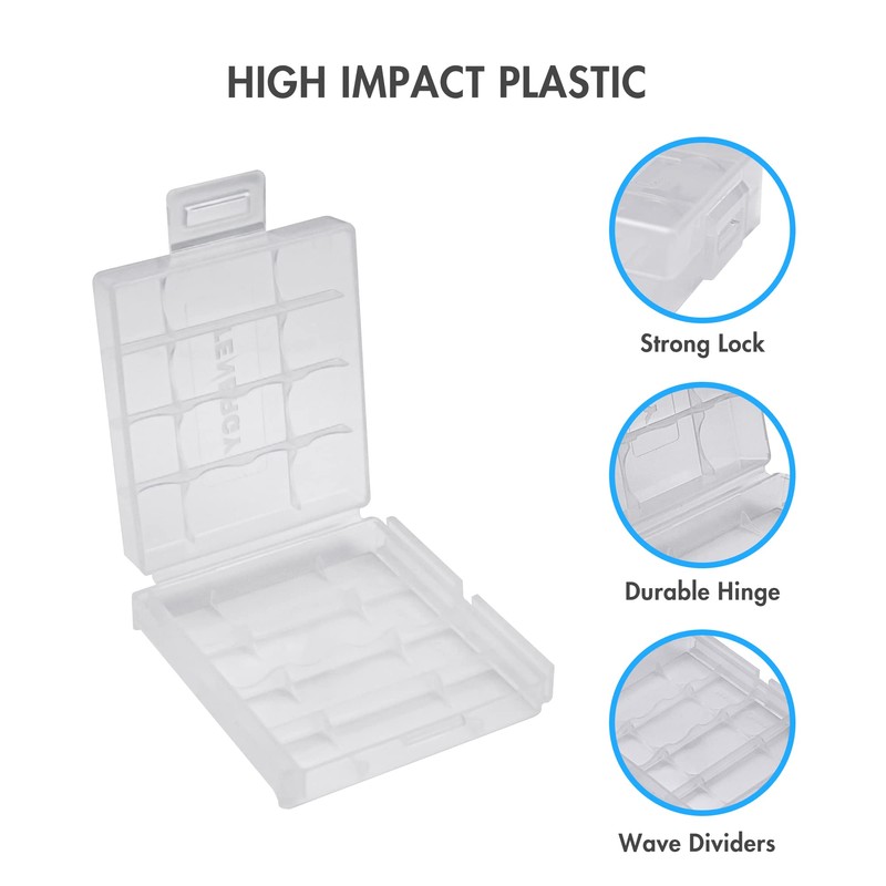 Tenergy 10 Pack Plastic Storage Case for AA/AAA Batteries (Batteries