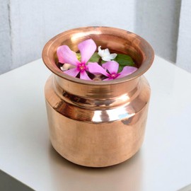 Copper Kalash Pot Lota for Puja Decoration 8cm Height (Small) ~ Traditional Handmade Copper Lota Kalash Vessel Home Pooja Festival Wedding Decor Container Prayer Temple Accessories Drinking Pot Rare