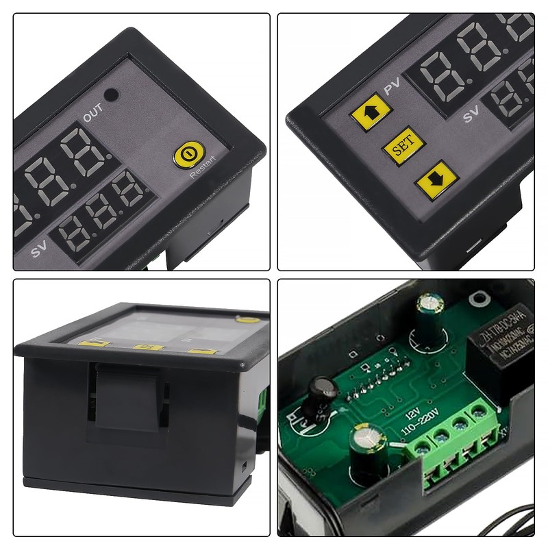 Coliao 2pcs Digital Temperature Controller W3230 Digital LED Thermostat Switch