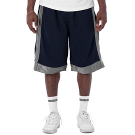 Pro Club Men's Heavyweight Mesh Basketball Shorts, Navy/Gray, 3X-Large