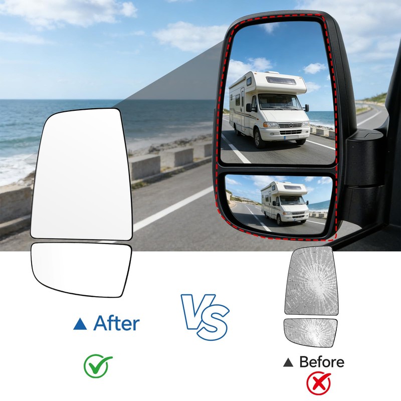 Aritoxy Passenger Right Side Lower Mirror Glass for Ford Transit