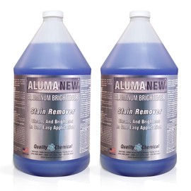 Quality Chemical Aluminum Cleaner Brightener & Restorer - Aluminum Cleaner, Aluminum Wheel Cleaner, Aluminum Cleaner, Pontoon Cleaner Aluminum, Aluminum Rim Cleaner 128 oz (pack of 2)