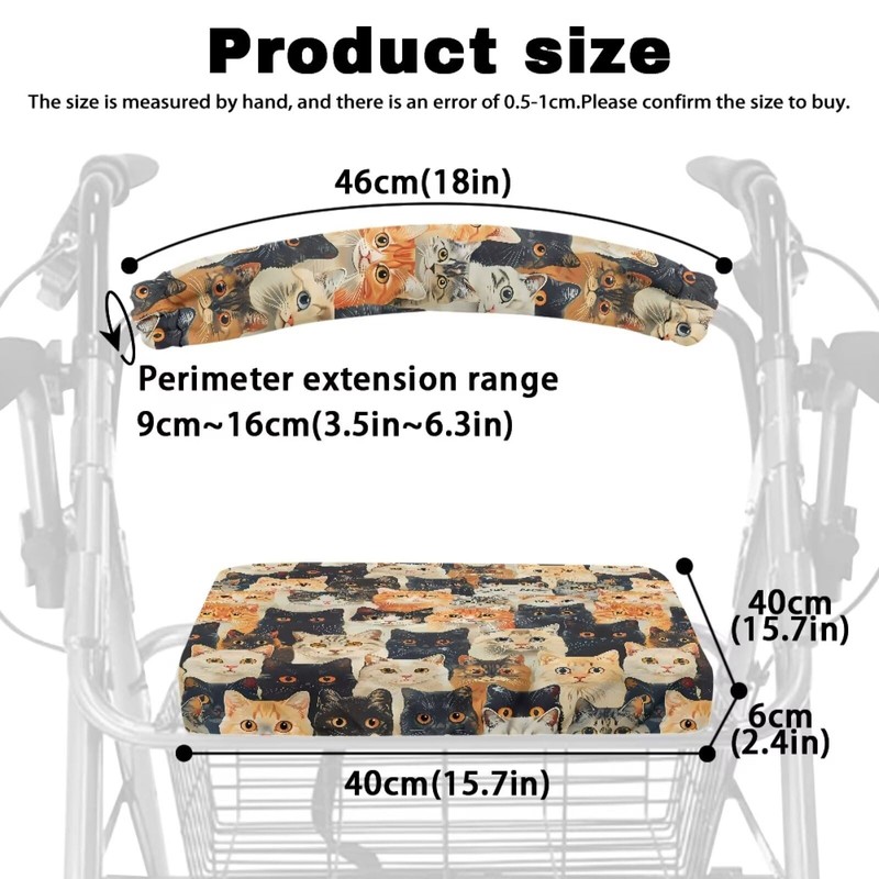 Luarisgur Funny Cat Walkers for Seniors with Seat Gift Covers