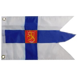 Finland War Swallowtail Premium Quality Heavy Duty Fade Resistant 12x18 12"x18" 100D Rough Tex Knit Nylon Boat Flag Banner Grommets