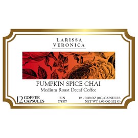 Pumpkin Spice Chai Medium Roast Decaf Coffee (Single Serve K-Cup Pods) (Gourmet, Naturally Flavored, Whole Coffee Beans) (12 pods, ZIN: 578377)