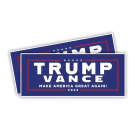 eDesign Trump Vance 2024 Sticker Decal - 6 Inches - Make America Great Again Stickers for Car Truck Van Window Bumper Laptop Tablet Cup Tumbler Water Bottle and Any Smooth Surface 2-Pack