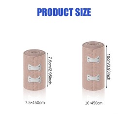 Strehknewen Pack of 6 Elastic Bandages, Compression Bandages, Elastic Bandage with Metal Clips, Medical Fixation Bandage for Knee, Ankle and Wrist, Sports and Injury Accessories