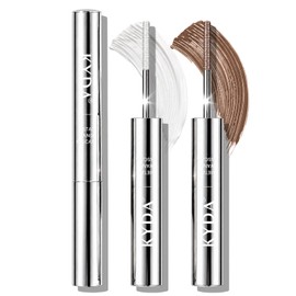 White & Brown Metal Iron Wand Lash Primer & Mascara Duo