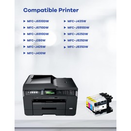 LC75 Ink Cartridges Set High-Yield LC75XL LC75BK LC75C LC75M LC75Y Replacement for Brother LC75 LC71 LC79 XL Ink for MFC-J6510DW MFC-J6710DW MFC-J6910DW MFC-J280W MFC-J425W Printer Ink 4-Pack