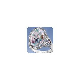 LRGKMCWTOB 925 Sterling Silver Ring Exquisite Floral Opal Ring for Womens Pink White Zircon Jewelry Rings Ladies Ring Engagement Ring Painted Flower Ring Multicolored Enamel Floral Ring, Size 6,
