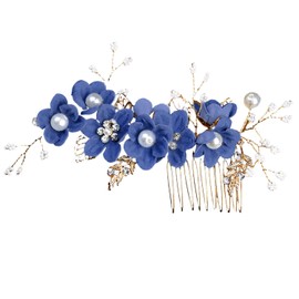 Bridesmaid Hair Accessories, Wedding Hair Side Combs Bridal Hair Pieces Flower Hair Pins For Women Wedding Hair Accessories For Women Girls(Royal Blue)