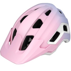 OUWOR Bike Helmet for Adult, Lightweight MTB Helmet with Adjustable Visor for Mountain/Road Cycling, 2 Sizes for Men Women (Pink+Purple)