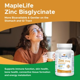 Maplelife Nutrition Zinc Bisglycinate 90 Capsules